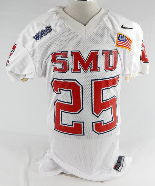 1999-02 SMU Mustangs Cody Cardwell #25 Game Used White Jersey Football L 803