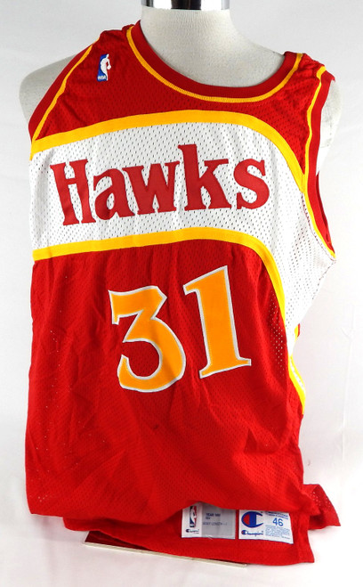 1991-92 Atlanta Hawks Adam Keefe #31 Game Issued Red Jersey 46 310