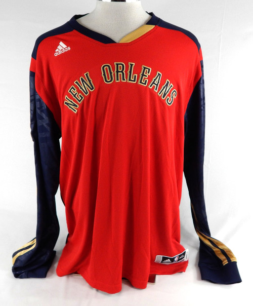 2013-14 New Orleans Pelicans Game Issued Red Shooting Shirt ASG Patch 3XL 316