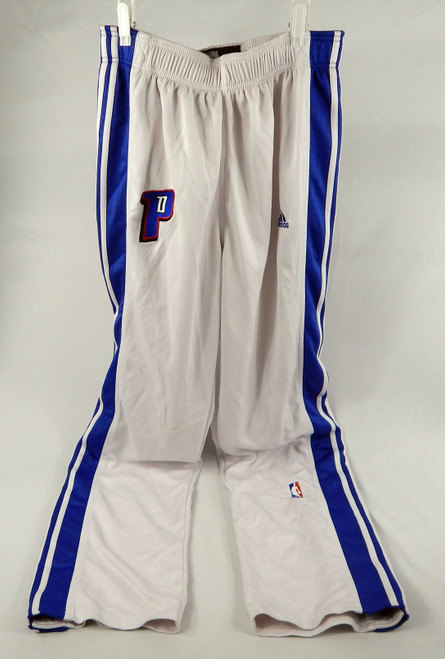 2007-08 Detroit Pistons Lindsey Hunter #10 Game Used White Warm Up Pants LT 342
