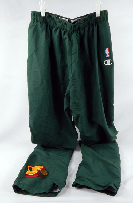 1990s Seattle SuperSonics #45 Game Used Green Warm Up Pants 42 736