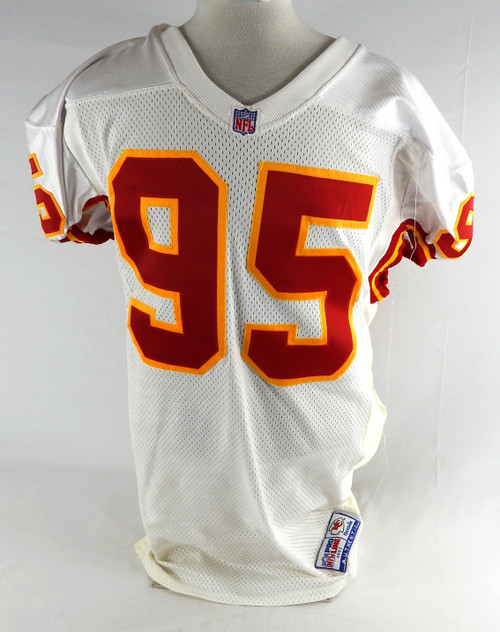 1997 Kansas City Chiefs Michael Dean Perry #95 Game Used White Jersey 50 752