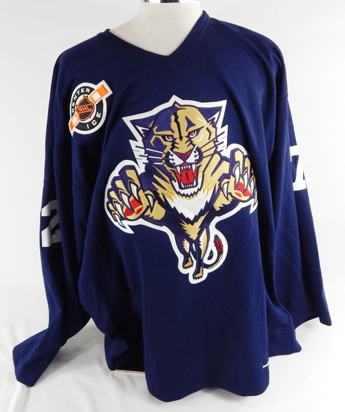 1990s Florida Panthers Chris Eade #72 Game Used Navy Practice Jersey 54 642