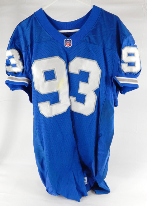 1998 Detroit Lions Kerwin Waldroup #93 Game Used Blue Jersey 48 266