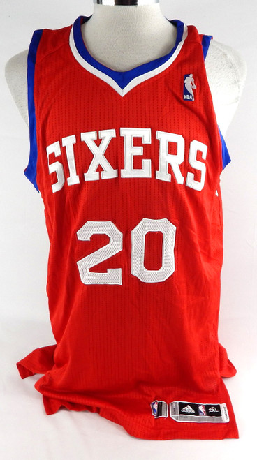 2012-13 Philadelphia 76ers Brandon Davies #20 Game Issued Red Jersey 2XL 927