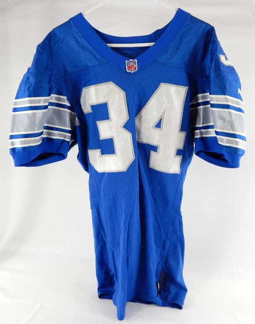 1999 Detroit Lions Ron Rivers #34 Game Used Blue Jersey 48 267