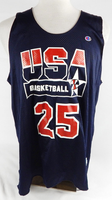 1990s Team USA Basketball #25 Game Issued White Practice Jersey XL 370