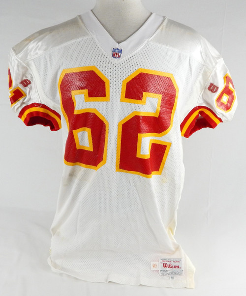 1993 Kansas City Chiefs Jennings #62 Game Issued White Jersey 50 378