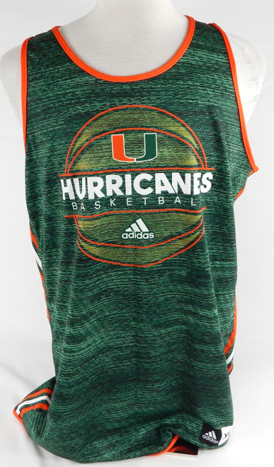 Miami Hurricanes #22 Game Issued Green Grey Practice Jersey Basketball XL 399