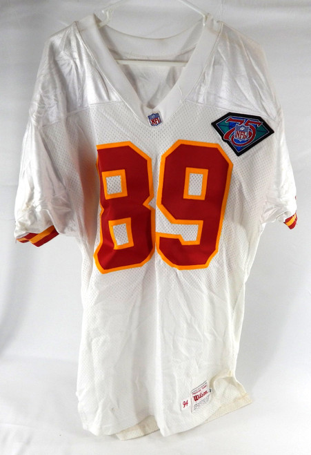 1994 Kansas City Chiefs #89 Game Issued White Jersey 75th Anniversary Patch 42 1