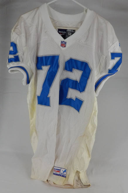 1997 Detroit Lions Ray Roberts #72 Game Used White Jersey 942