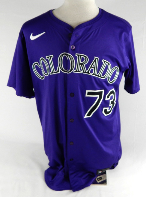 2025 Colorado Rockies Andy Perez #73 Game Issued Pos Used Purple Jersey 44 735
