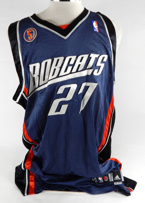 2008-09 Charlotte Bobcats Dwayne Jones #27 Game Issued Navy Jersey 5 Patch 54 9