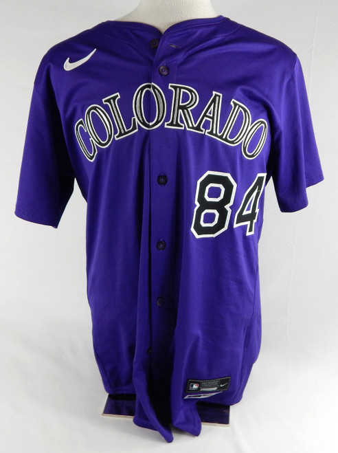 2025 Colorado Rockies Ronaiker Palma #84 Game Issued Pos Used Purple Jersey 6