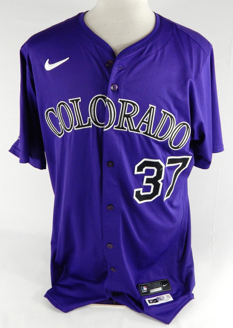 2025 Colorado Rockies Jack O'Loughlin #37 Game Issued Pos Used Purple Jersey 3