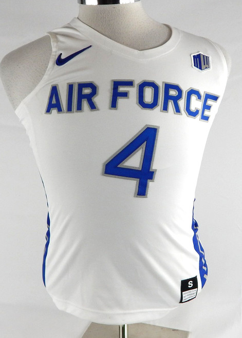 2018-19 Air Force Falcons #4 Game Issued Pos Used White Jersey Basketball S 478