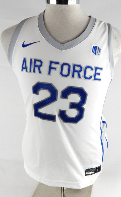 2022-23 Air Force Falcons #23 Game Issued Pos Used White Jersey Basketball L 482