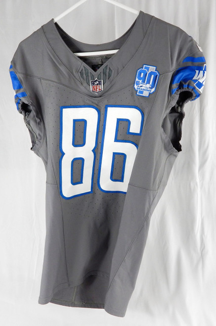 2023 Detroit Lions Darrell Daniels #86 Game Issued Grey Jersey 90 Patch 42 639