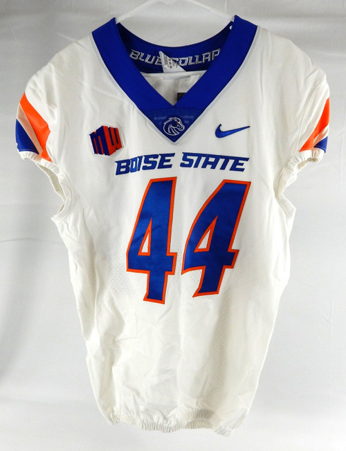 2019 Boise State Broncos #44 Game Used White Jersey Football NP Rem 44 855
