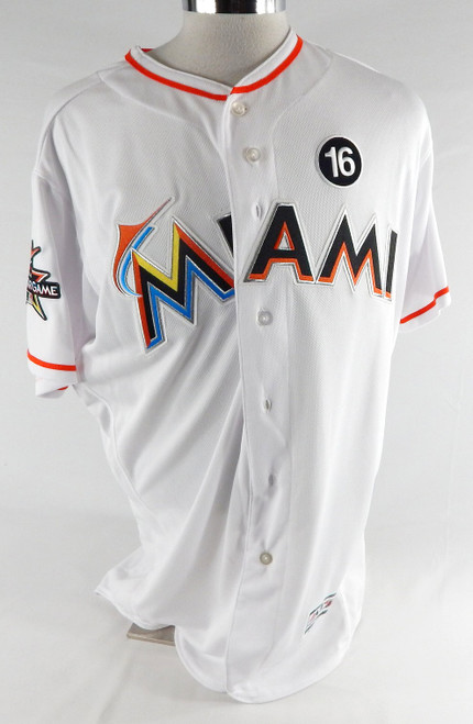 2017 Miami Marlins Derek Dietrich #32 Game Issued White Jersey ASG Fernandez P