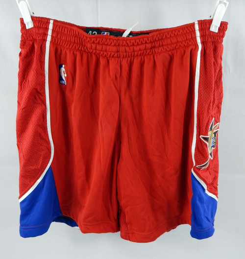2006-09 Philadelphia 76ers Game Issued Red Shorts 42 227