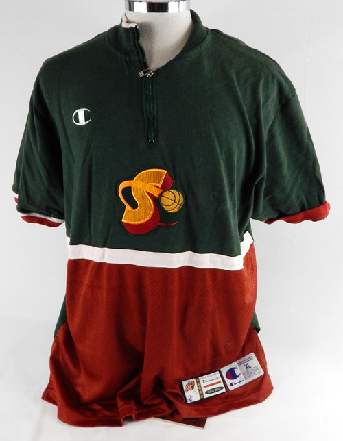 Seattle SuperSonics #15 Game Used Signed Green Warm Up Shirt XL 710