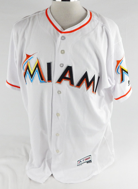 Miami Marlins Blank Game Issued White Jersey 48 712
