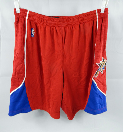 2006-09 Philadelphia 76ers Game Issued Red Shorts 46 232