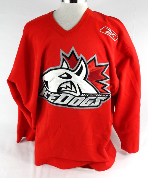 2000s Mississauga IceDogs #44 Game Used Red Practice Jersey 56 867