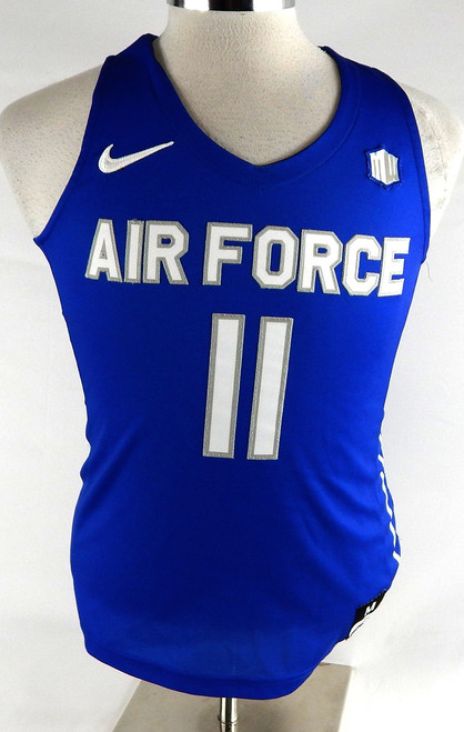 2020-21 Air Force Falcons #11 Game Issued Pos Used Blue Jersey Basketball M 469