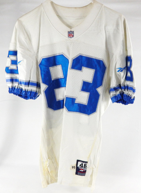 1995 Detroit Lions Kez McCorvey #83 Game Used White Jersey 46 256