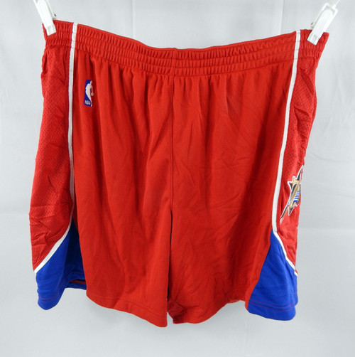 2006-09 Philadelphia 76ers Game Issued Red Shorts 46 241