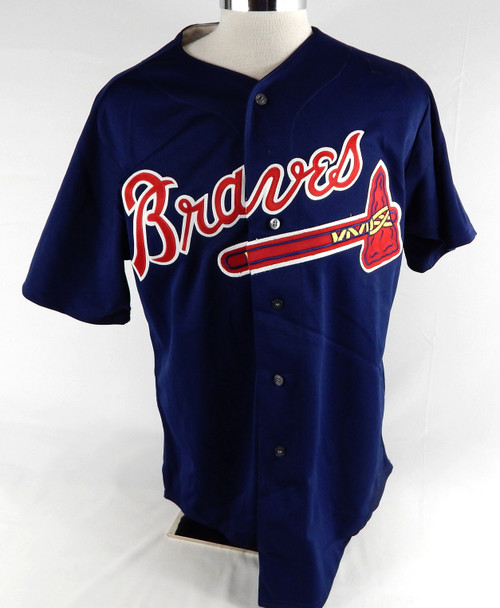1990s Atlanta Braves Blank Game Issued Navy Jersey 46 836