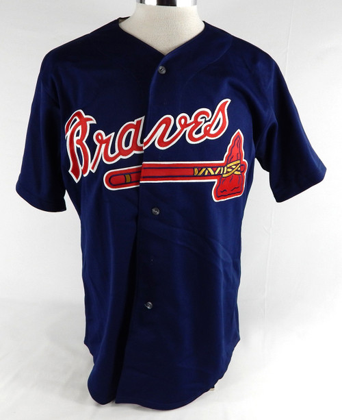 1990s Atlanta Braves Blank Game Issued Navy Jersey 46 843