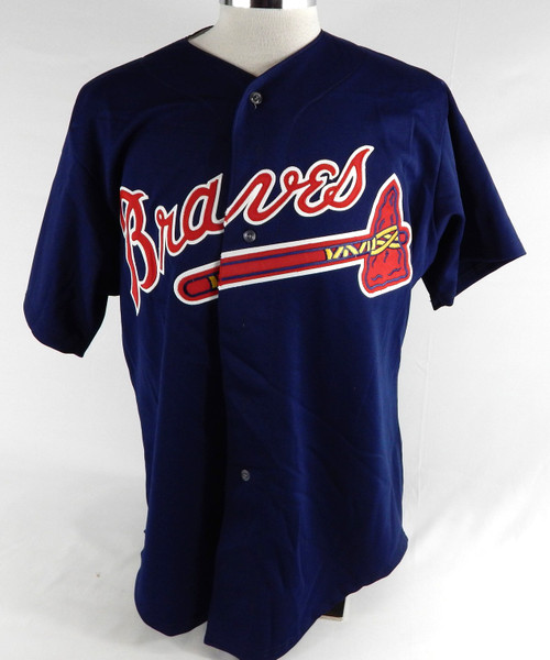 1990s Atlanta Braves Blank Game Issued Navy Jersey 46 848