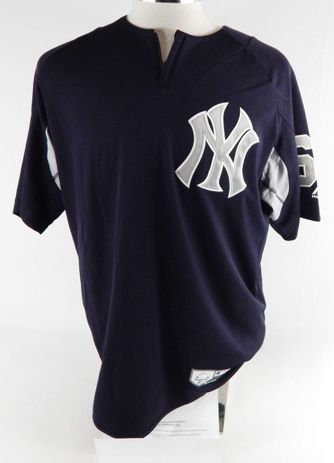 2018 New York Yankees Kyle Higashioka #66 Game Issued Used Navy Pullover Jersey2
