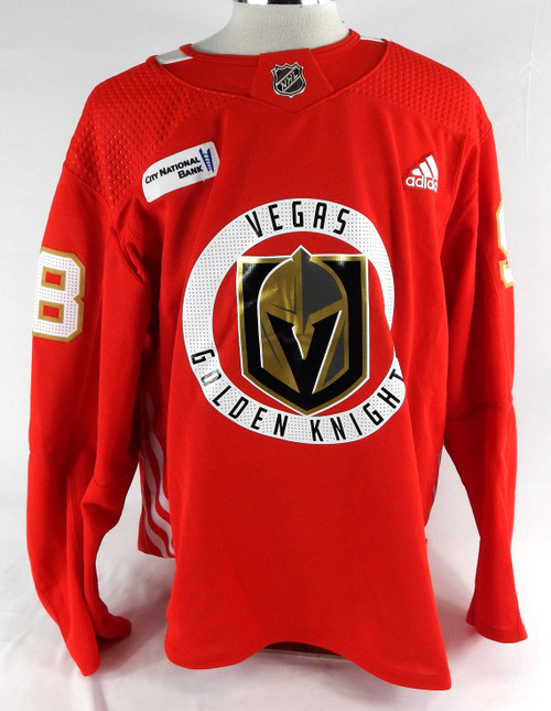 2023-24 Vegas Golden Knights Mikael Huchette #98 Game Used Red Practice Jersey 1