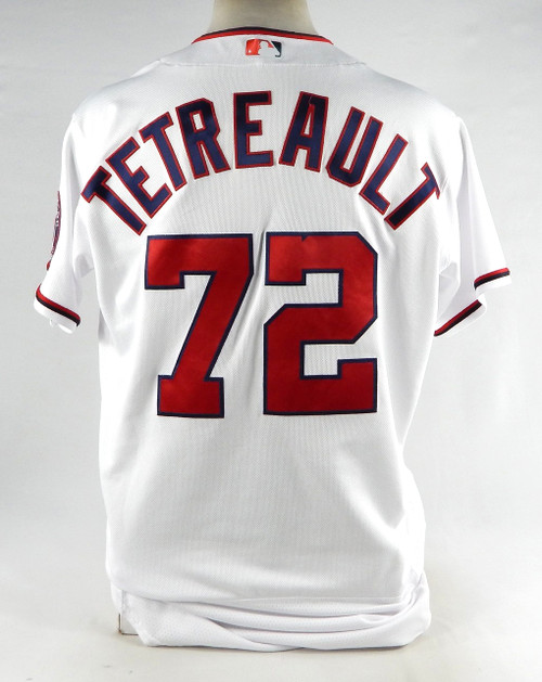 2022 Washington Nationals Jackson Tetreault #72 Game Issued P Used White Jersey6