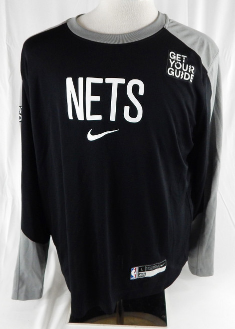 2024-25 Brooklyn Nets Keon Johnson #45 Game Used Black Shooting Shirt L 131