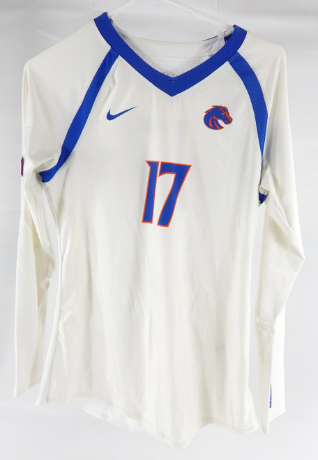 Boise State Broncos #17 Game Used White Jersey Volleyball M 984