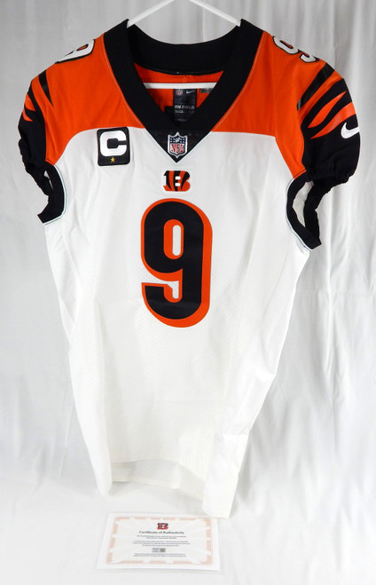 2017 Cincinnati Bengals Joe Burrow #9 Game Issued White Jersey Captains P 44 5
