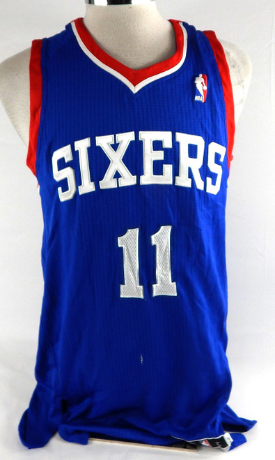 2013-14 Philadelphia 76ers Eric Maynor #11 Game Issued Blue Jersey L 842