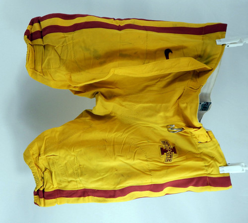 2010 Iowa State Cyclones #99 Game Used yellow Football Pants Size 46 149