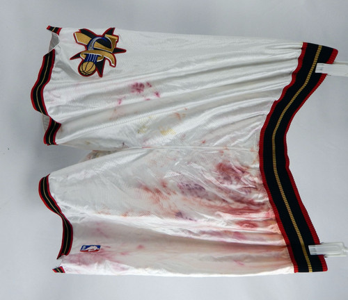 2002-06 Philadelphia 76ers Game Used White Basketball Shorts Size 44 155