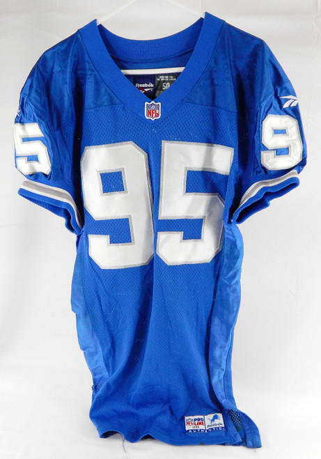 1995 Detroit Lions Mike Chalenski #95 Game Used Blue Jersey 50 259