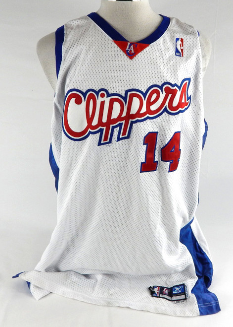 2003-04 Los Angeles Clippers Predrag Drobnjak #14 Game Issued White Jersey 976