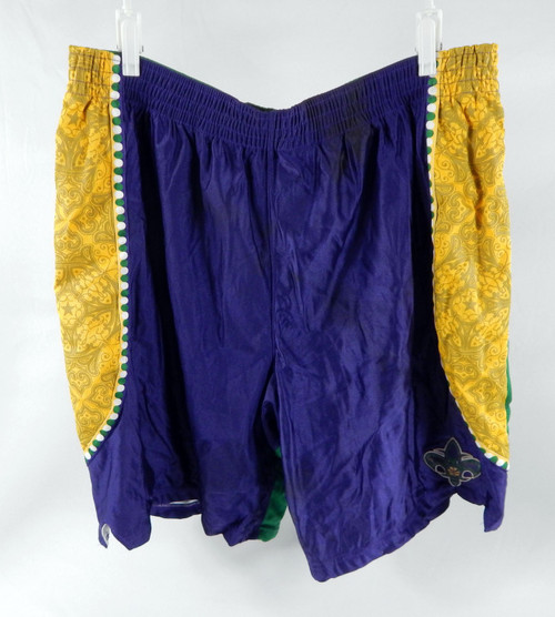2009-10 New Orleans Hornets Sean Marks #4 Game Used Shorts Mardi Gras 48 P100371