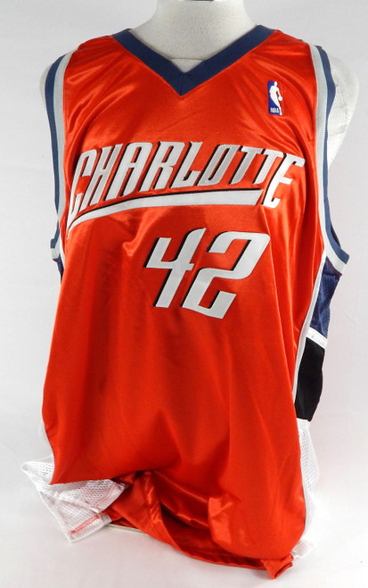 2006-07 Charlotte Bobcats Sean May #42 Game Issued Orange Jersey 54 005