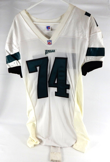 1996 Philadelphia Eagles Steve Wallace #74 Game Issued White Jersey 48 209