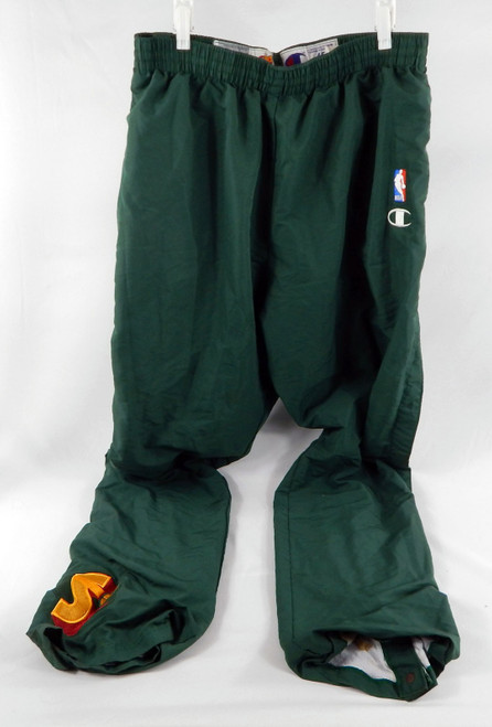 1997-98 Seattle Supersonics #3 Game Used Green Warm Up Pants Size 40 96